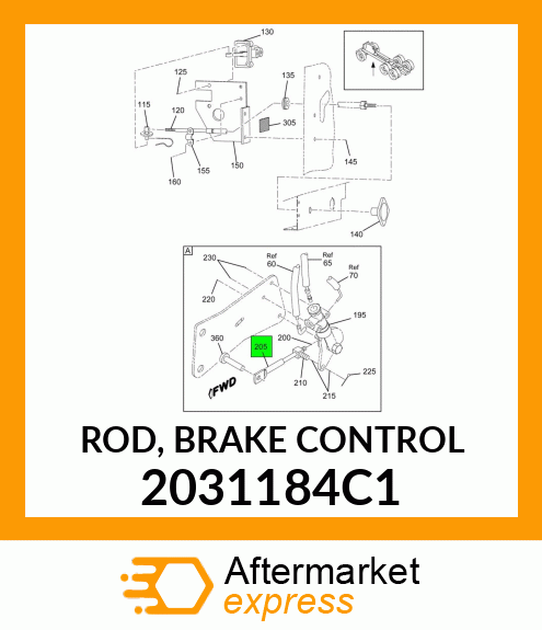 ROD, BRAKE CONTROL 2031184C1