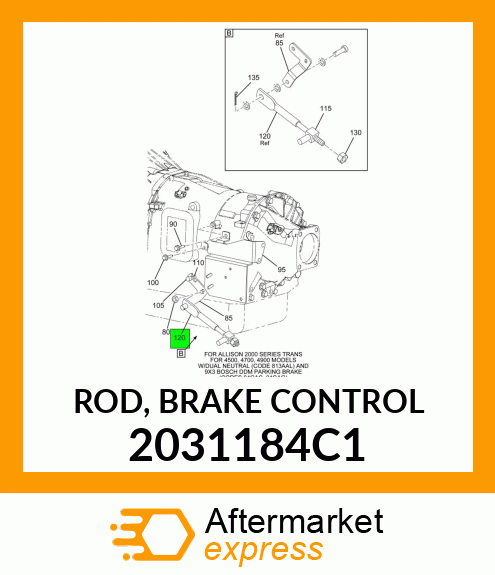 ROD, BRAKE CONTROL 2031184C1