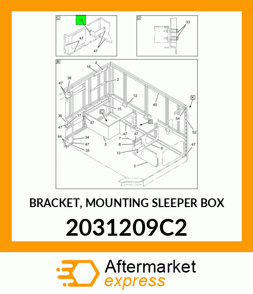 BRACKET, MOUNTING SLEEPER BOX 2031209C2