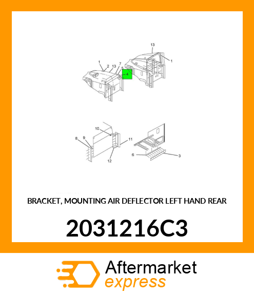 BRACKET, MOUNTING AIR DEFLECTOR LEFT HAND REAR 2031216C3