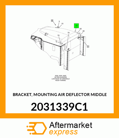 BRACKET, MOUNTING AIR DEFLECTOR MIDDLE 2031339C1