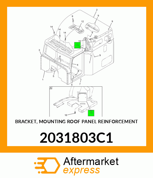 BRACKET, MOUNTING ROOF PANEL REINFORCEMENT 2031803C1