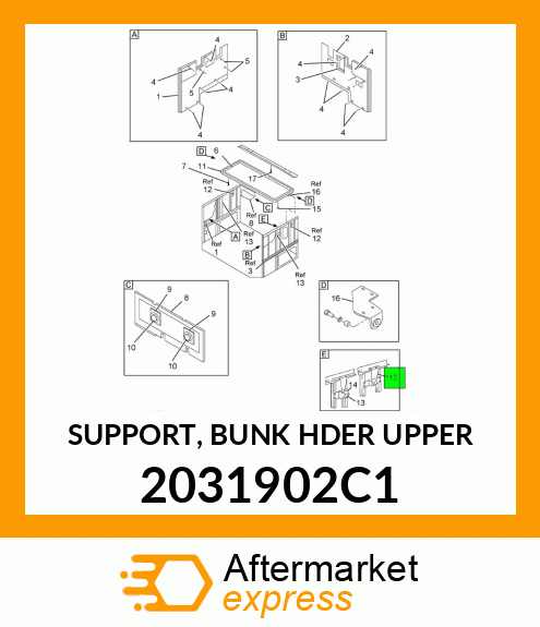 SUPPORT, BUNK HDER UPPER 2031902C1