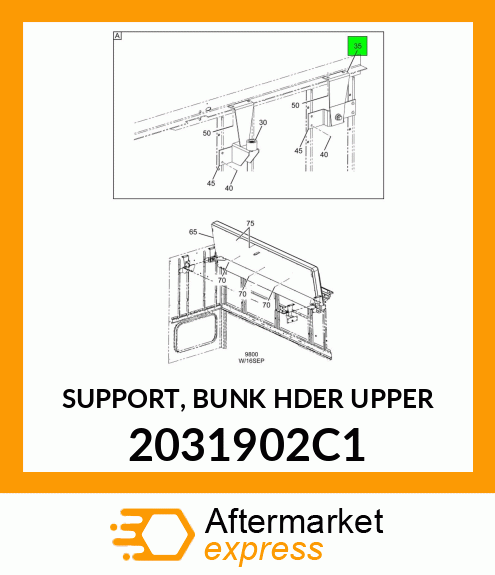 SUPPORT, BUNK HDER UPPER 2031902C1