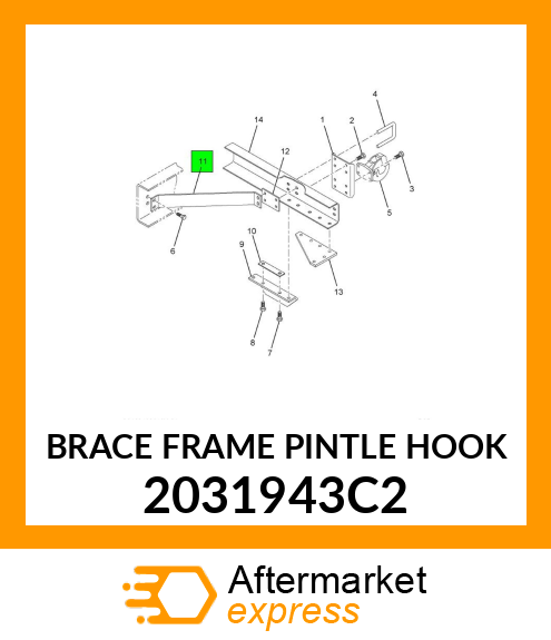 BRACE FRAME PINTLE HOOK 2031943C2