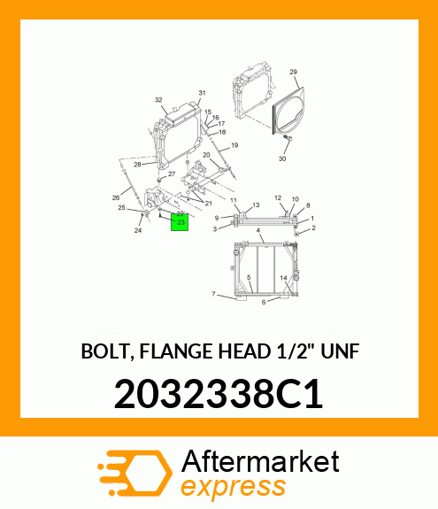 BOLT, FLANGE HEAD 1/2" UNF 2032338C1