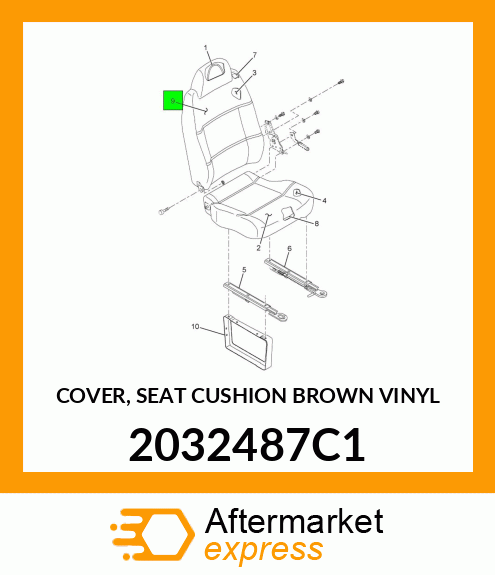 COVER, SEAT CUSHION BROWN VINYL 2032487C1