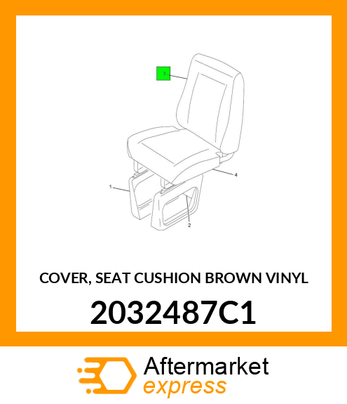 COVER, SEAT CUSHION BROWN VINYL 2032487C1