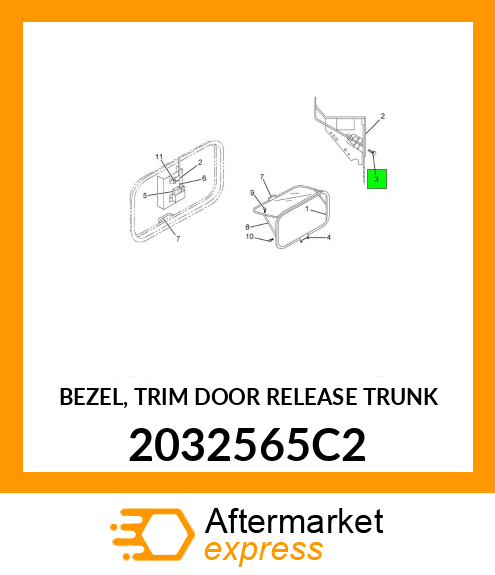 BEZEL, TRIM DOOR RELEASE TRUNK 2032565C2