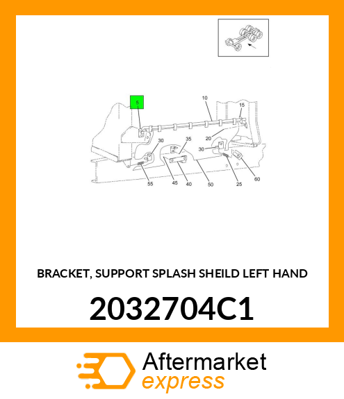 BRACKET, SUPPORT SPLASH SHEILD LEFT HAND 2032704C1