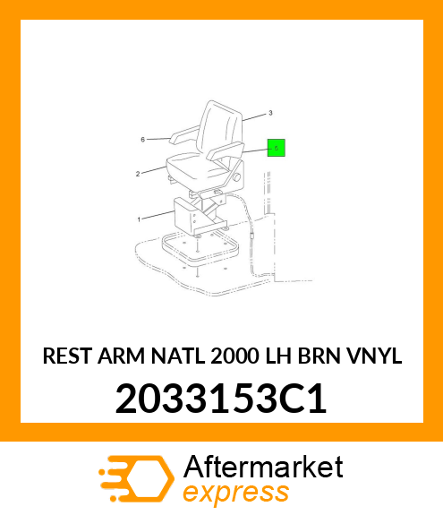 REST ARM NATL 2000 LH BRN VNYL 2033153C1