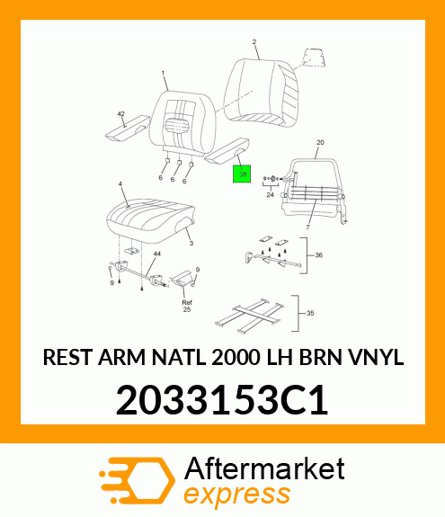 REST ARM NATL 2000 LH BRN VNYL 2033153C1