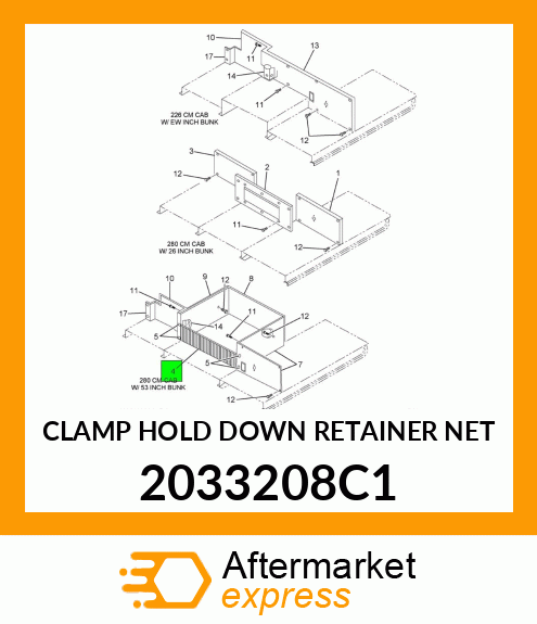 CLAMP HOLD DOWN RETAINER NET 2033208C1