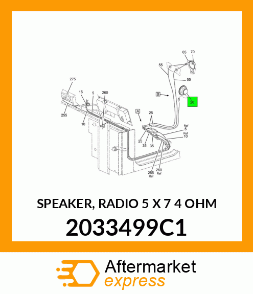 SPEAKER, RADIO 5" X 7" 4 OHM 2033499C1