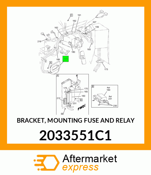 BRACKET, MOUNTING FUSE AND RELAY 2033551C1