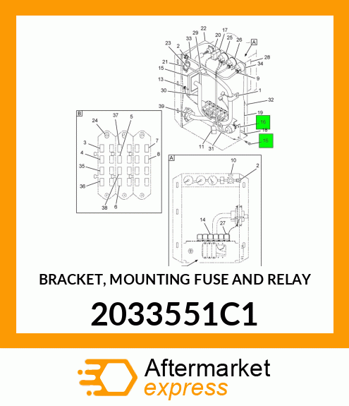 BRACKET, MOUNTING FUSE AND RELAY 2033551C1