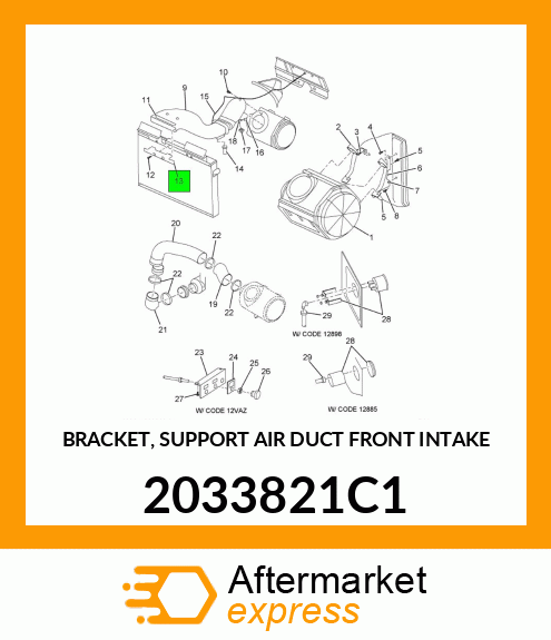 BRACKET, SUPPORT AIR DUCT FRONT INTAKE 2033821C1