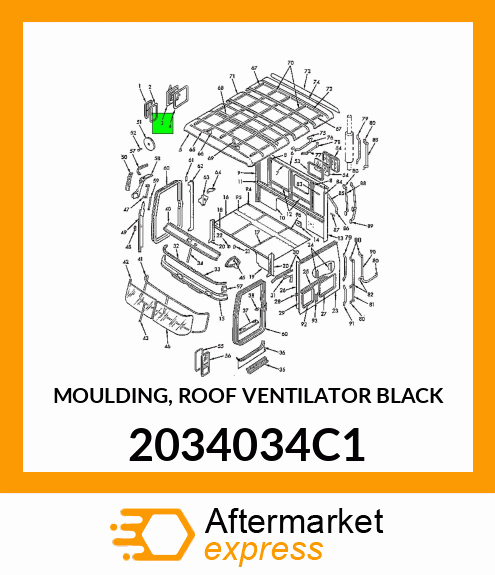 MOULDING, ROOF VENTILATOR BLACK 2034034C1