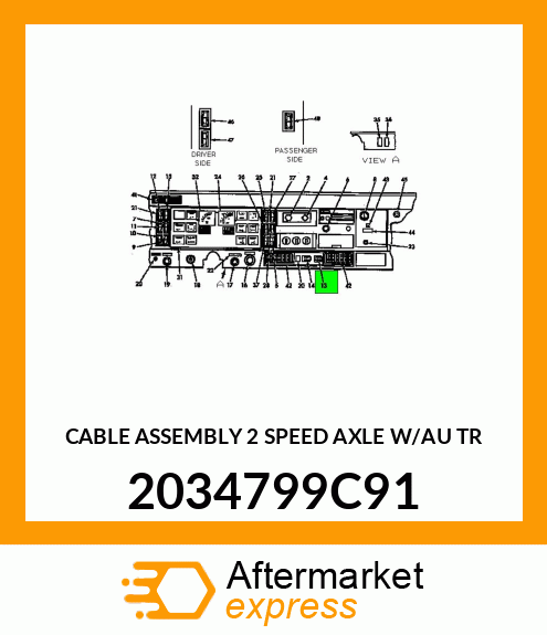 CABLE ASSEMBLY 2 SPEED AXLE W/AU TR 2034799C91