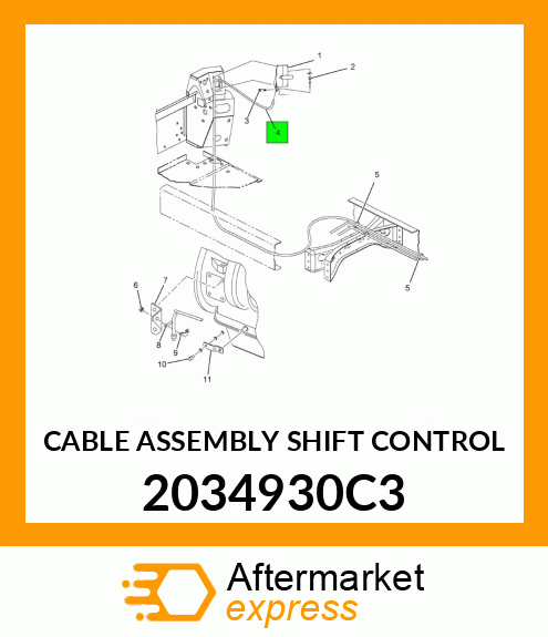 CABLE ASSEMBLY SHIFT CONTROL 2034930C3