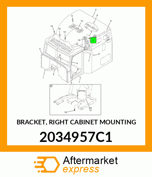 BRACKET, RIGHT CABINET MOUNTING 2034957C1