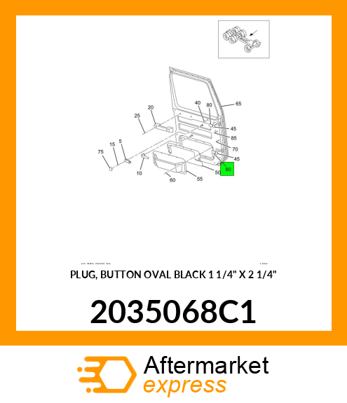 PLUG, BUTTON OVAL BLACK 1 1/4" X 2 1/4" 2035068C1