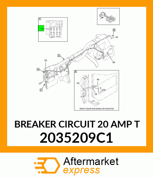 BREAKER CIRCUIT 20 AMP T 2035209C1