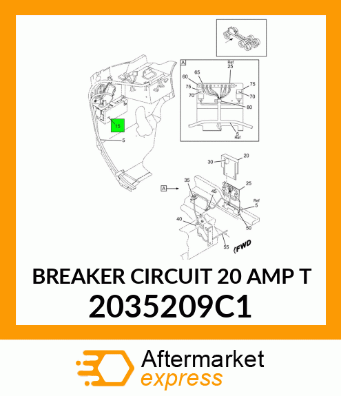 BREAKER CIRCUIT 20 AMP T 2035209C1