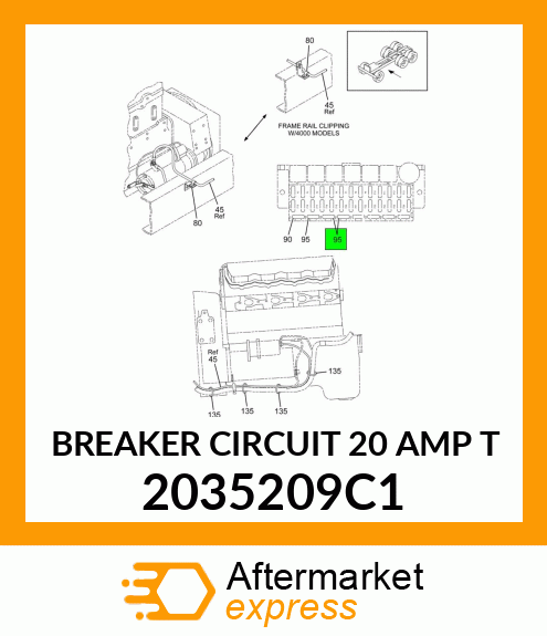 BREAKER CIRCUIT 20 AMP T 2035209C1