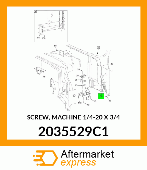 SCREW, MACHINE 1/4"-20 X 3/4" 2035529C1