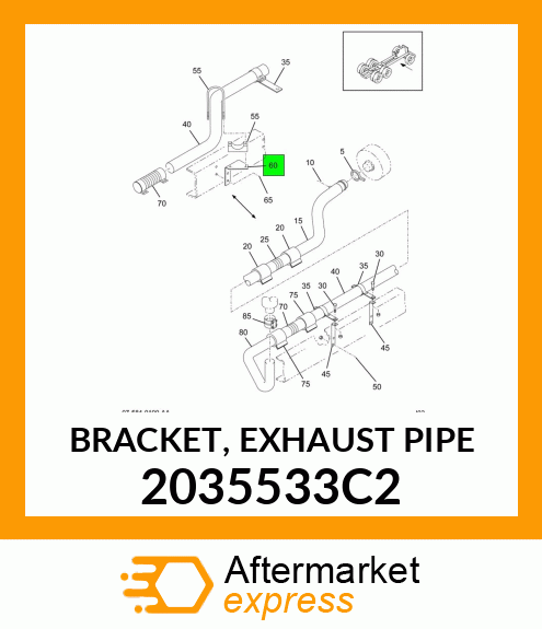 BRACKET, EXHAUST PIPE 2035533C2