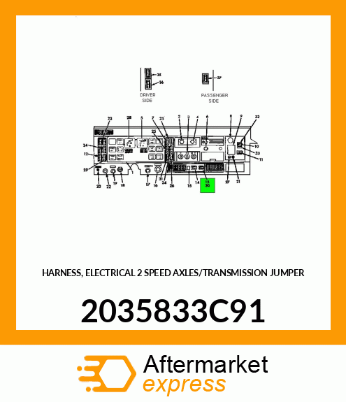 HARNESS, ELECTRICAL 2 SPEED AXLES/TRANSMISSION JUMPER 2035833C91