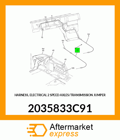 HARNESS, ELECTRICAL 2 SPEED AXLES/TRANSMISSION JUMPER 2035833C91