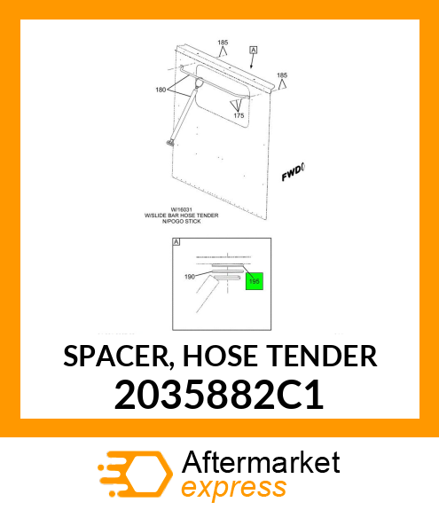 SPACER, HOSE TENDER 2035882C1