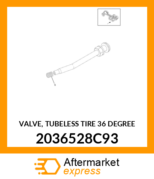 VALVE, TUBELESS TIRE 36 DEGREE 2036528C93