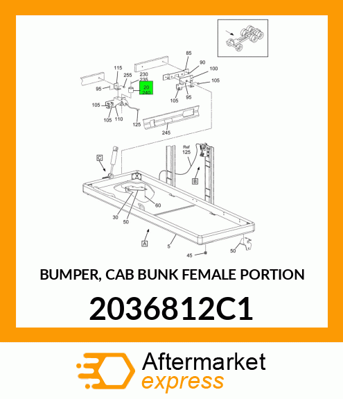 BUMPER, CAB BUNK FEMALE PORTION 2036812C1