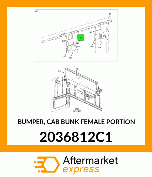 BUMPER, CAB BUNK FEMALE PORTION 2036812C1