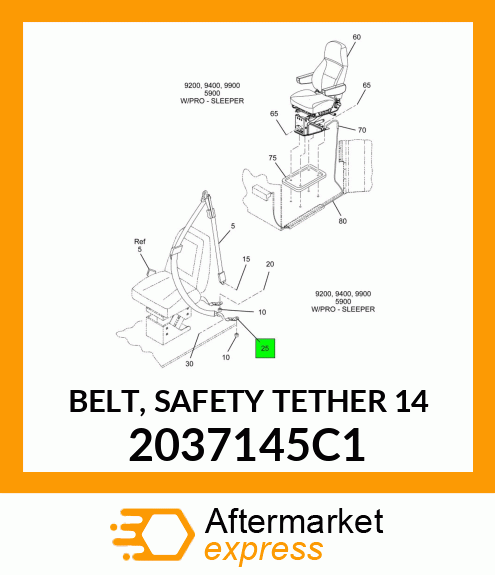 BELT, SAFETY TETHER 14" 2037145C1