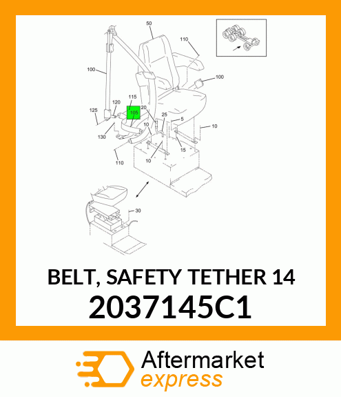 BELT, SAFETY TETHER 14" 2037145C1