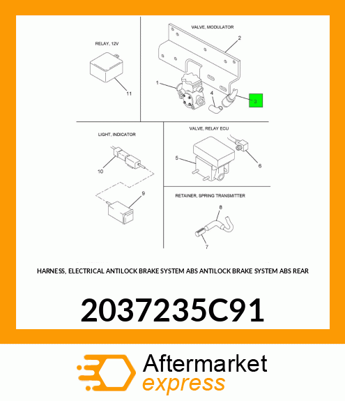 HARNESS, ELECTRICAL ANTILOCK BRAKE SYSTEM ABS ANTILOCK BRAKE SYSTEM ABS REAR 2037235C91