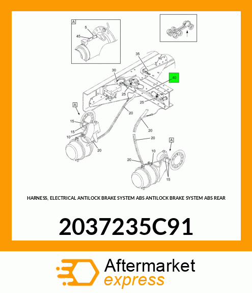 HARNESS, ELECTRICAL ANTILOCK BRAKE SYSTEM ABS ANTILOCK BRAKE SYSTEM ABS REAR 2037235C91