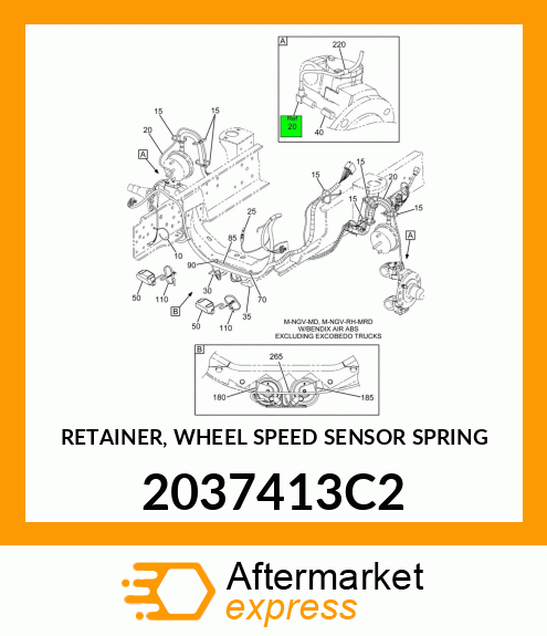 RETAINER, WHEEL SPEED SENSOR SPRING 2037413C2