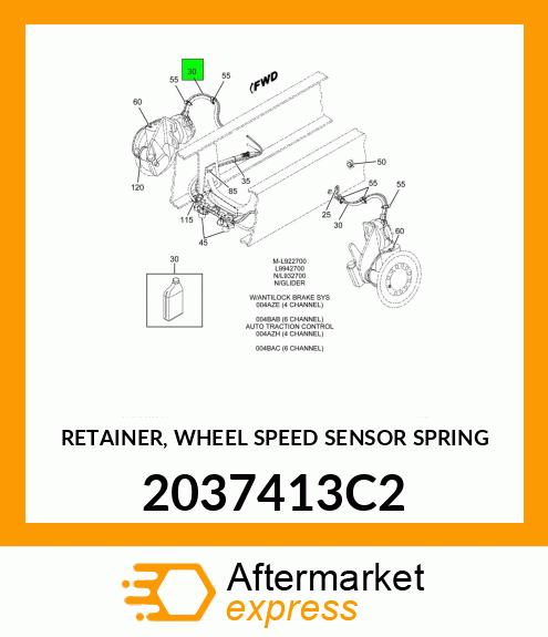 RETAINER, WHEEL SPEED SENSOR SPRING 2037413C2