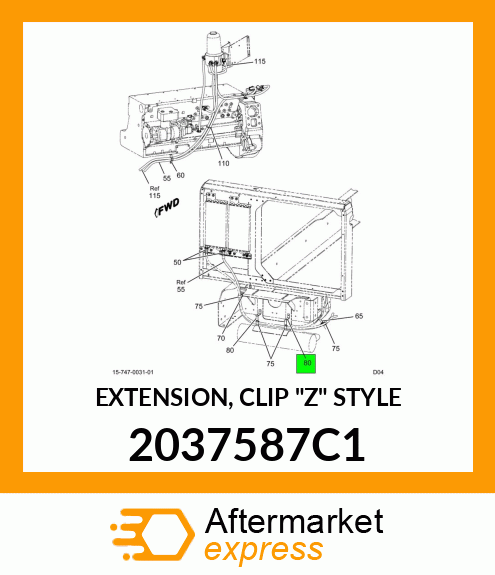 EXTENSION, CLIP "Z" STYLE 2037587C1