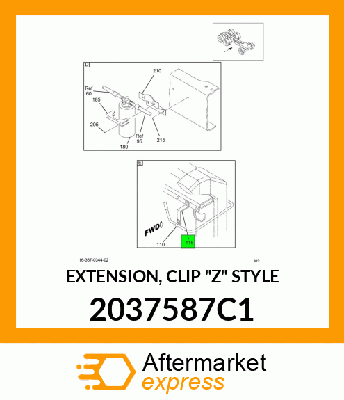 EXTENSION, CLIP "Z" STYLE 2037587C1