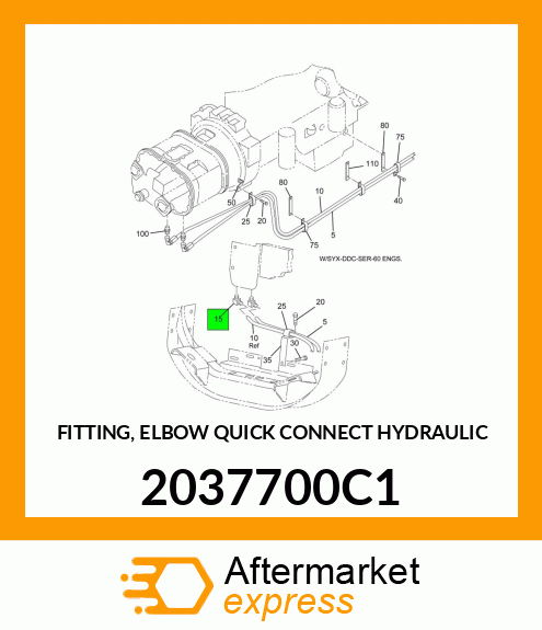 FITTING, ELBOW QUICK CONNECT HYDRAULIC 2037700C1