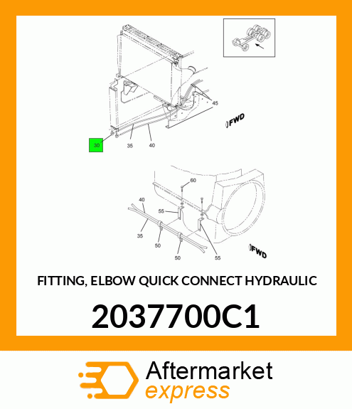 FITTING, ELBOW QUICK CONNECT HYDRAULIC 2037700C1