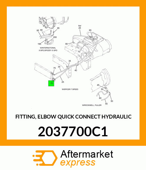 FITTING, ELBOW QUICK CONNECT HYDRAULIC 2037700C1