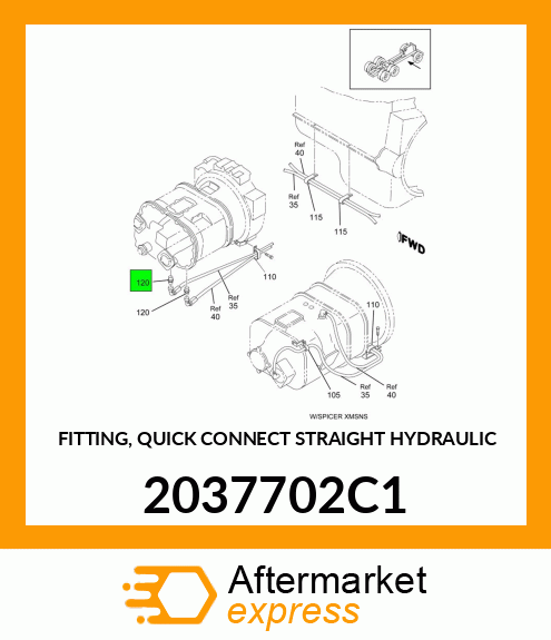 FITTING, QUICK CONNECT STRAIGHT HYDRAULIC 2037702C1