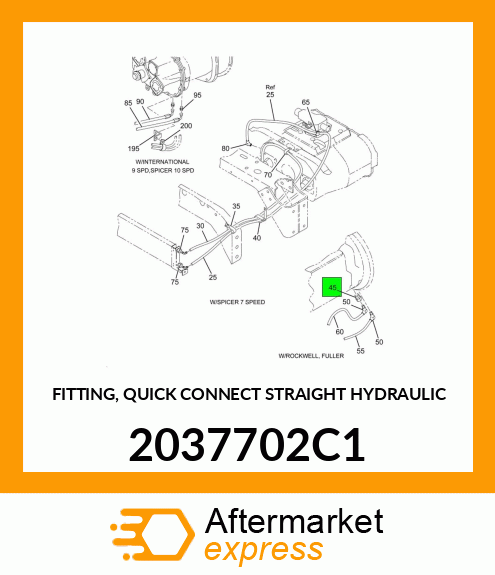 FITTING, QUICK CONNECT STRAIGHT HYDRAULIC 2037702C1